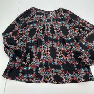 a.n.a Black Floral Women's Top